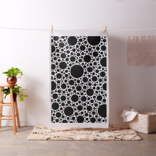 Black Polka Dots Pattern + your backgr. & ideas Fabric