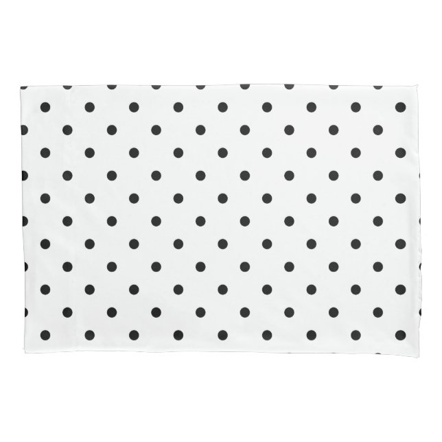 Black Polka Dots Pillowcase (Front)