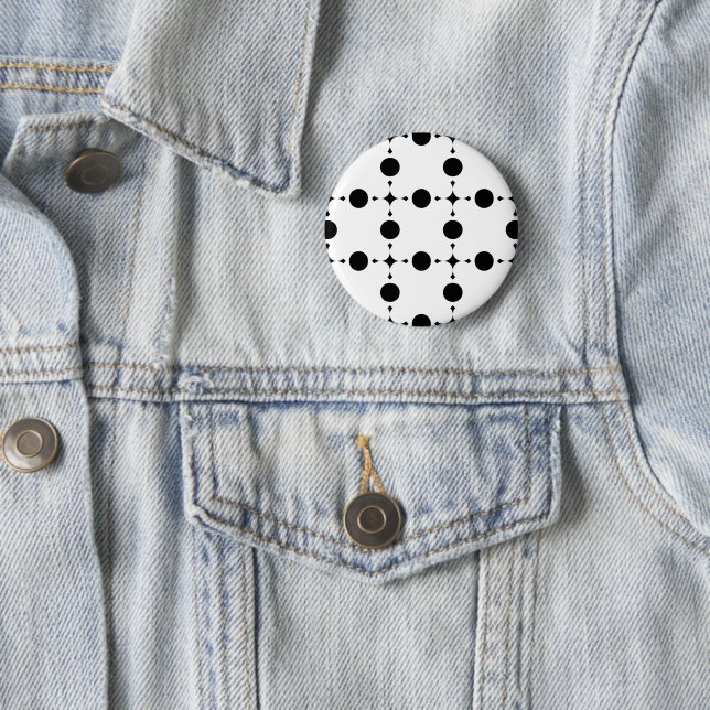 Black Polka Dots, Polka Dot Pattern, Dots, Dotted 2 Inch Round Button (In Situ)