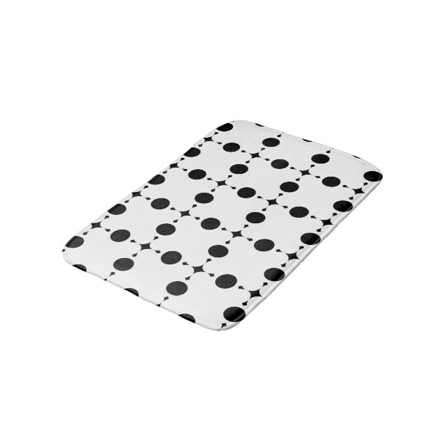 Black Polka Dots, Polka Dot Pattern, Dots, Dotted Bath Mat (Angled)