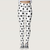 Black polka dot leggings best sale