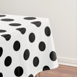 Black Polka Dots Tablecloth