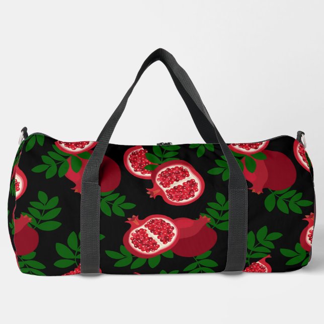 black pomegranate fruit duffle bag (Front)