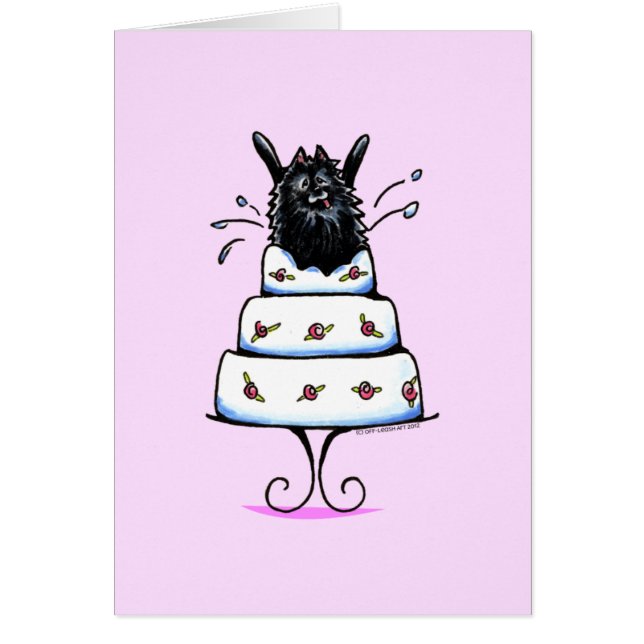 Black Pomeranian Cake Trick (Front)