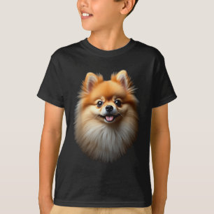 Black Pomeranian Dog Pom Face T-Shirt