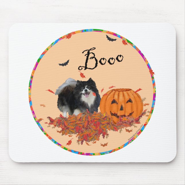 Black Pomeranian Halloween Mouse Pad (Front)
