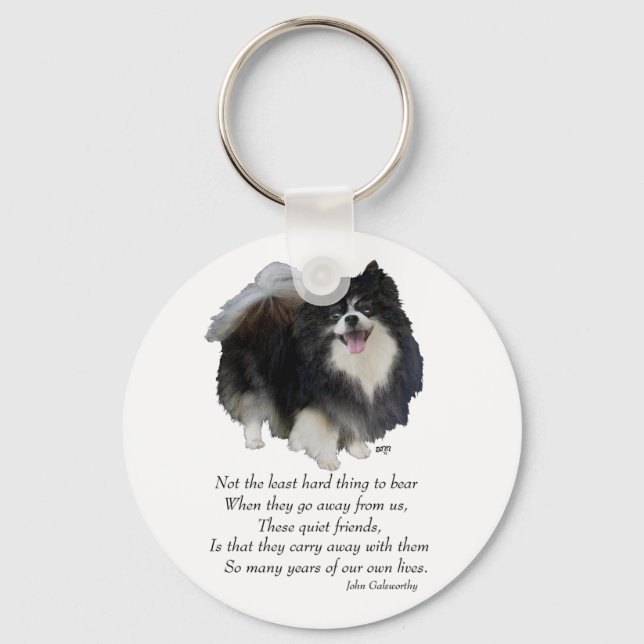 Black Pomeranian Keepsake Keychain (Front)