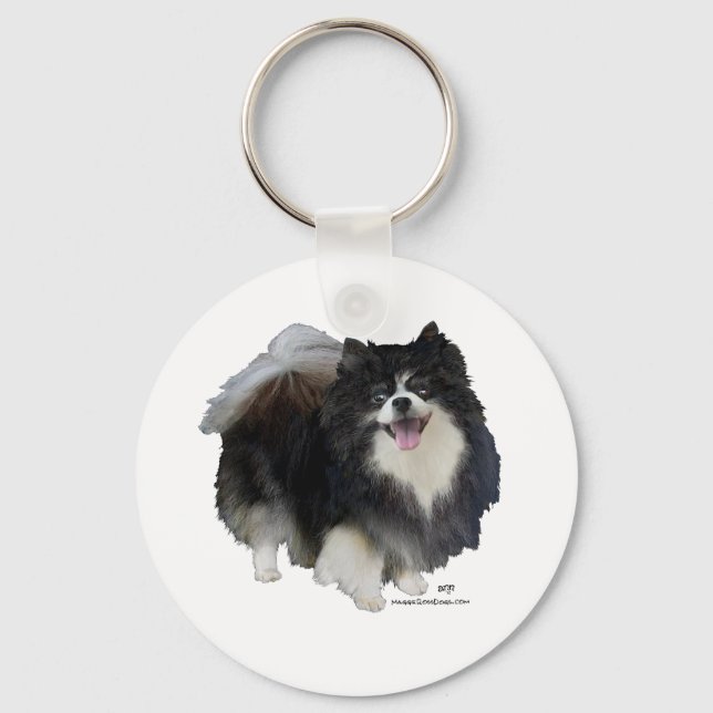 Black Pomeranian Keychain (Front)