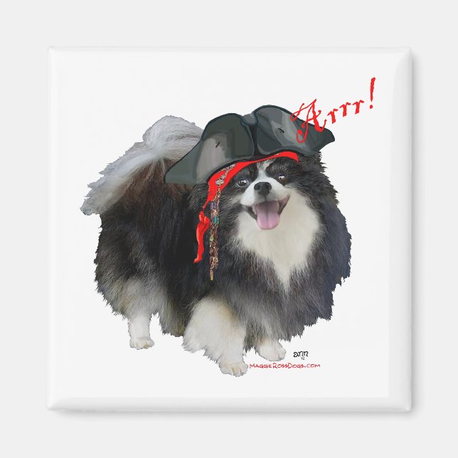 Black Pomeranian Pirate - Arrr! Magnet (Front)