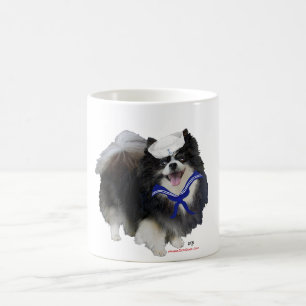 Black Pomeranian Sailor Coffee Mug