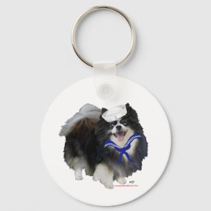 Black Pomeranian Sailor Keychain