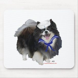 Black Pomeranian Sailor Mouse Pad
