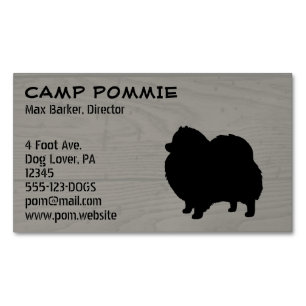 Black Pomeranian Silhouette Magnetic Business Card