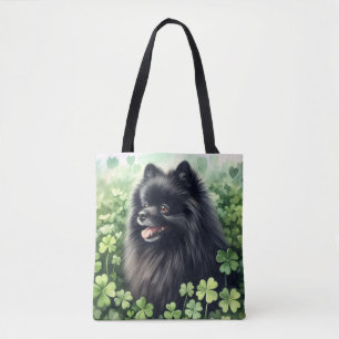 Black Pomeranian St Patricks Day Tote Bag