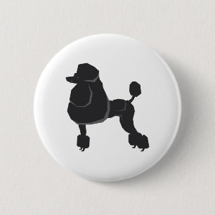 Black Poodle 2 Inch Round Button