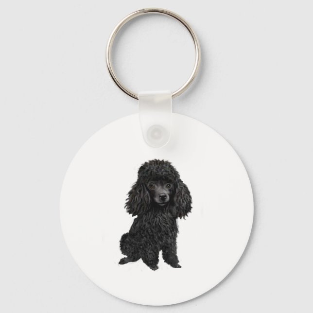 Black Poodle (#3) Keychain (Front)