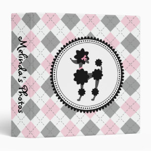 Black Poodle & Argyle Binder