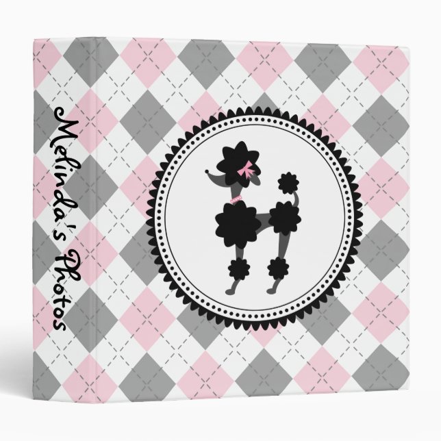 Black Poodle & Argyle Binder (Front/Spine)