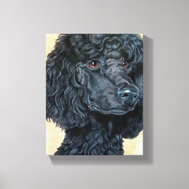 Black Poodle Canvas Print (Front)