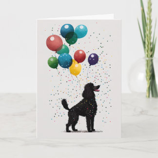 Black Poodle Celebration Greeting Card