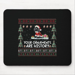 Black Poodle Christmas Tree Lights Decorations Xma Mouse Pad