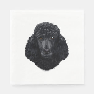 Black Poodle Dog Face Napkin