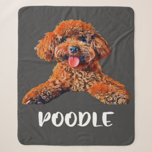 Black Poodle Dog Mom Dad Owner   Cute Dog Sherpa Blanket