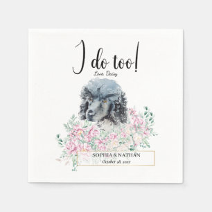 Black Poodle Dog Wedding Cocktail Napkins