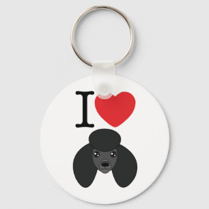 Black Poodle Keychain