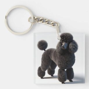 Black Poodle Keychain