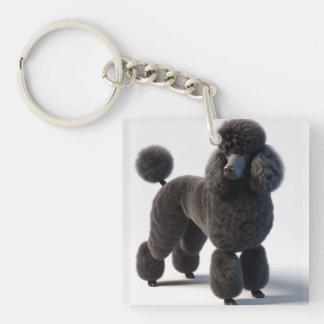 Black Poodle Keychain