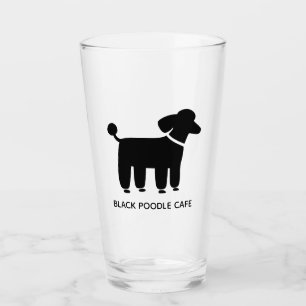 Black Poodle Personalized Cool Dog Driniking Glass