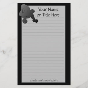 Black Poodle Stationery