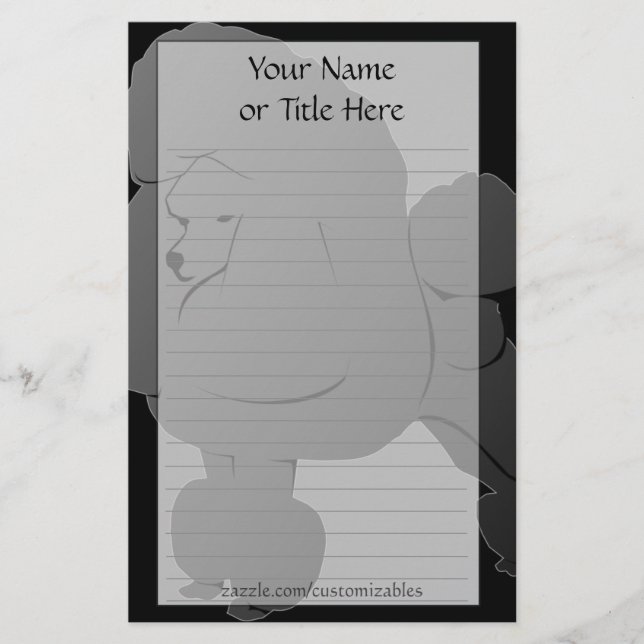 Black Poodle Stationery (Front)