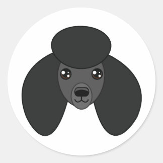 Black Poodle Stickers