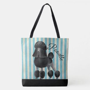 Black Poodle Stripe Bag