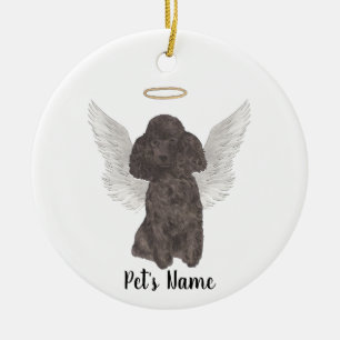 Black Poodle Sympathy Memorial Ceramic Ornament