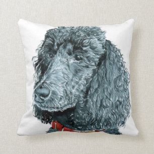 Black Poodle Throw Pillow