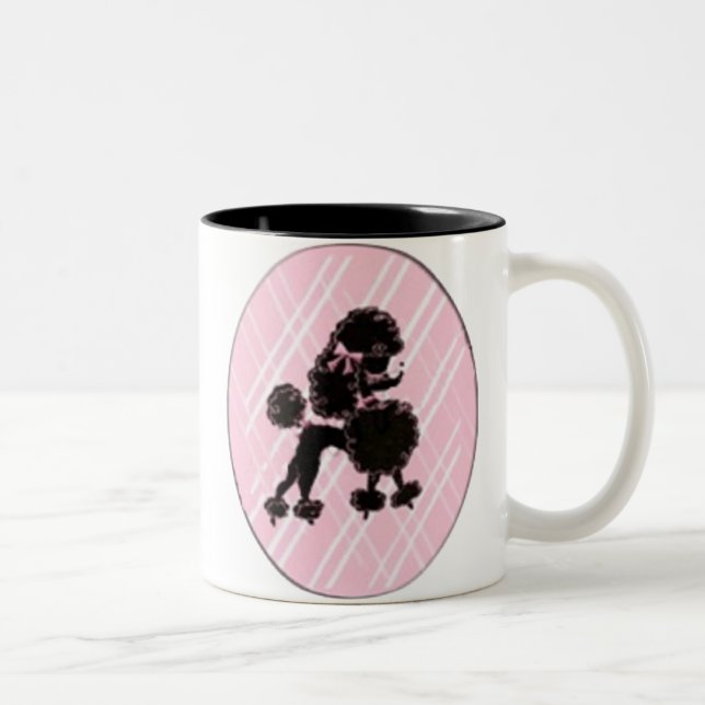 black poodle Two-Tone coffee mug (Right)