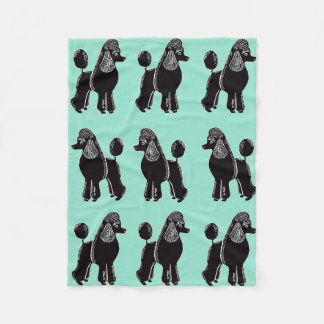 Black Poodles Print Mint Fleece Blanket