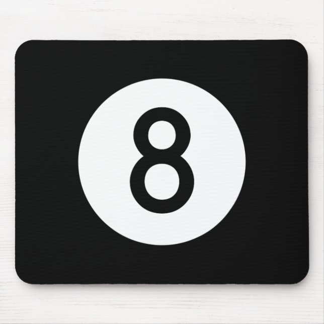 Black Pool Ll Number Eight Billiards Snooker Eight Mouse Pad (Front)