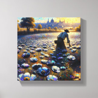 Black Poppy Farmer Canvas Print
