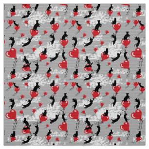 black poppy pattern fabric