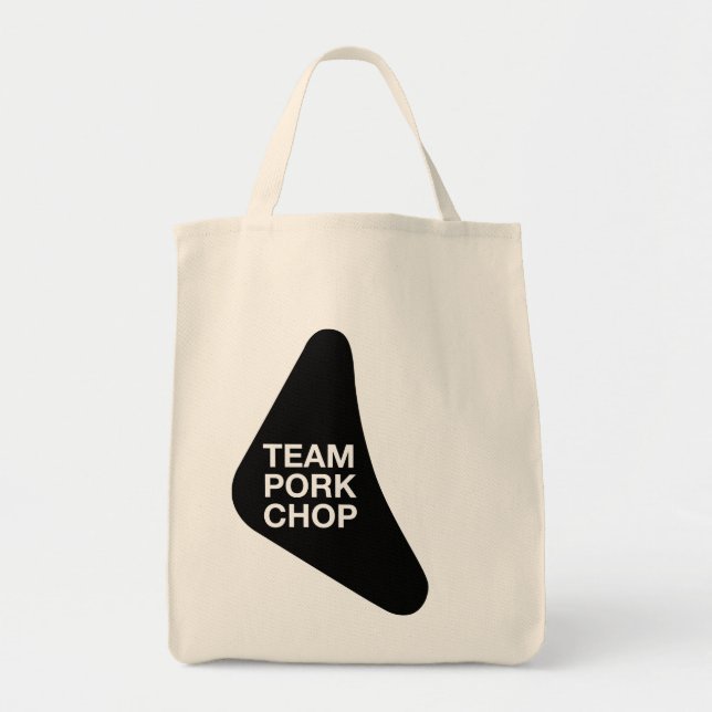 Black Pork Chop Design Tote Bag (Front)