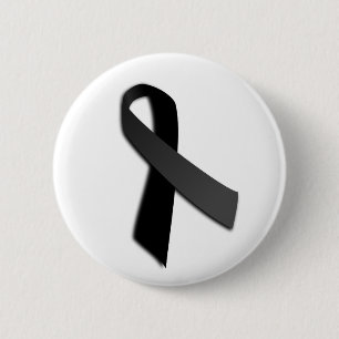 Black POW MIA Rememrance Awareness Ribbon 2 Inch Round Button