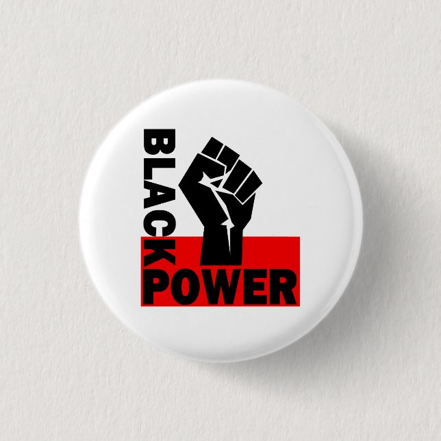 BLACK POWER 1 INCH ROUND BUTTON (Front)
