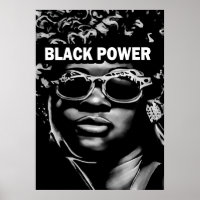 Black Power Afro Beauty Woman Portrait (AI+Human)
