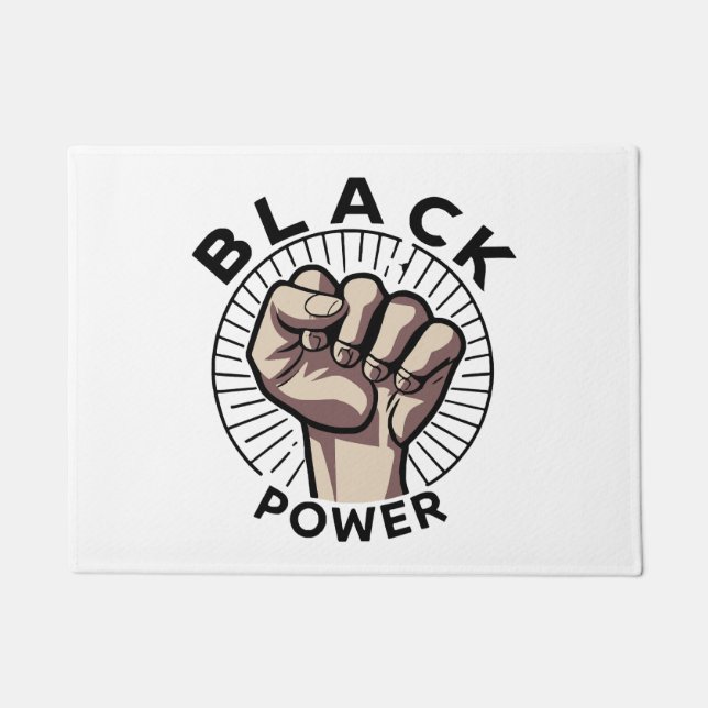 Black Power Afrocentric  Doormat (Front)