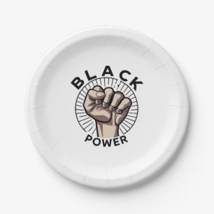 Black Power Afrocentric Paper Plate