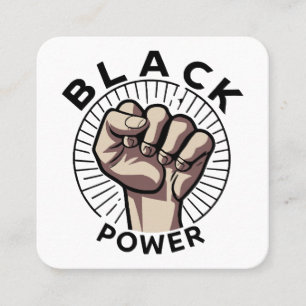 Black Power Afrocentric Square Business Card
